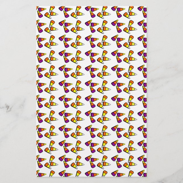 Halloween Candy Corn Stationery (Front)