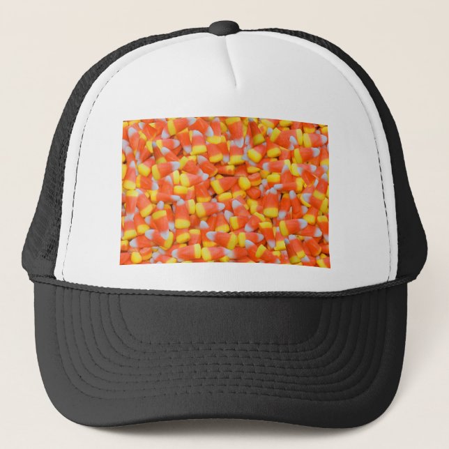 halloween candy corn trucker hat (Front)