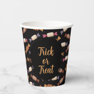 Halloween candy design pattern paper cups