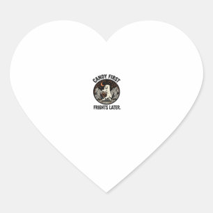 Halloween Candy Frights Night Heart Sticker