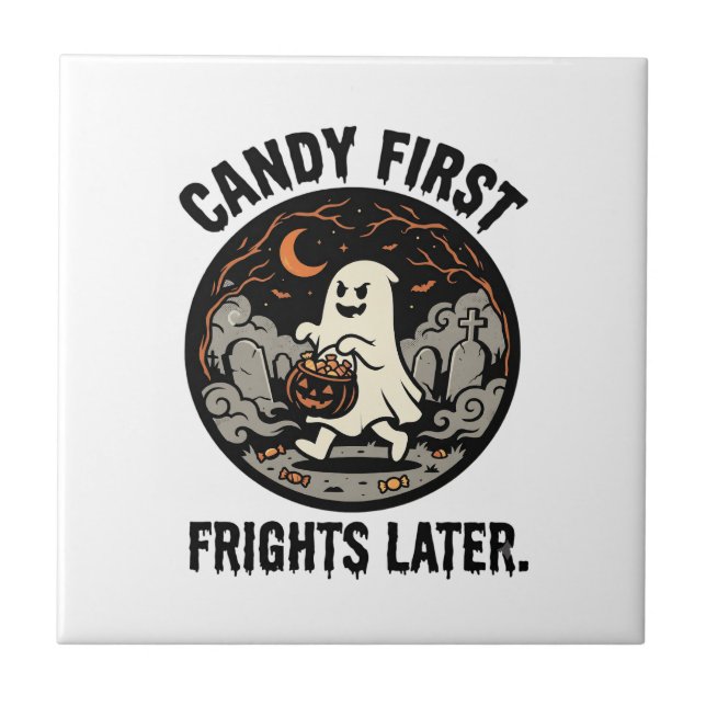 Halloween Candy Frights Night Tile (Front)
