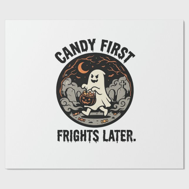 Halloween Candy Frights Night Wrapping Paper (Flat)