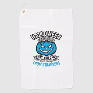 Halloween Candy From Strangers Vintage Pumpkin Des Golf Towel