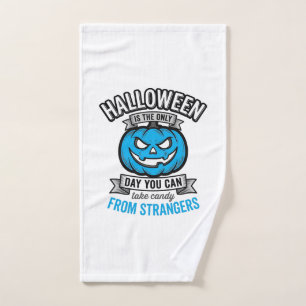 Halloween Candy From Strangers Vintage Pumpkin Des Hand Towel