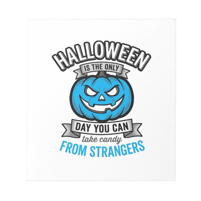 Halloween Candy From Strangers Vintage Pumpkin Des Notepad (Front)