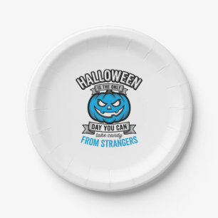 Halloween Candy From Strangers Vintage Pumpkin Des Paper Plate