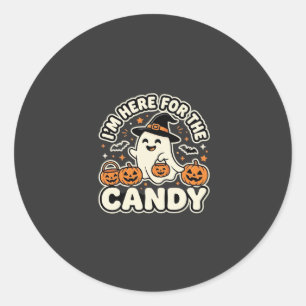 Halloween Candy Ghost Pumpkin Design Classic Round Sticker