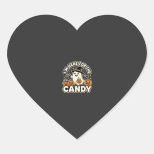 Halloween Candy Ghost Pumpkin Design Heart Sticker