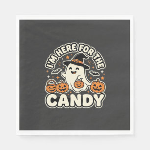 Halloween Candy Ghost Pumpkin Design Napkin