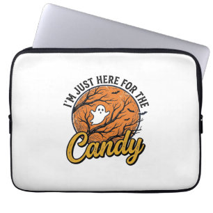 Halloween Candy Ghost Vintage Vector Design_1 Laptop Sleeve