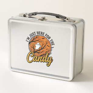 Halloween Candy Ghost Vintage Vector Design_1 Metal Lunch Box