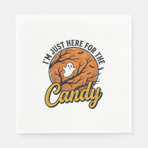 Halloween Candy Ghost Vintage Vector Design_1 Napkin