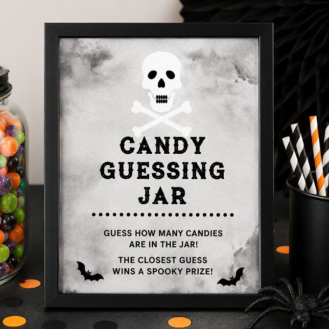 Halloween Candy Guessing Game Sign Poster (Guessing Game Sign)
