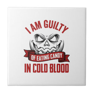 Halloween Candy Guilty Vintage Pumpkin Design_1 Tile