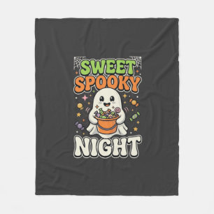 Halloween Candy Haunt Night Fleece Blanket