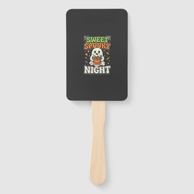 Halloween Candy Haunt Night Hand Fan (Front)