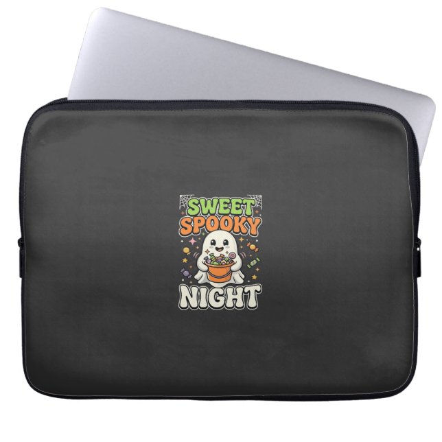 Halloween Candy Haunt Night Laptop Sleeve (Front)
