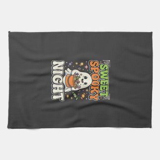 Halloween Candy Haunt Night Tea Towel
