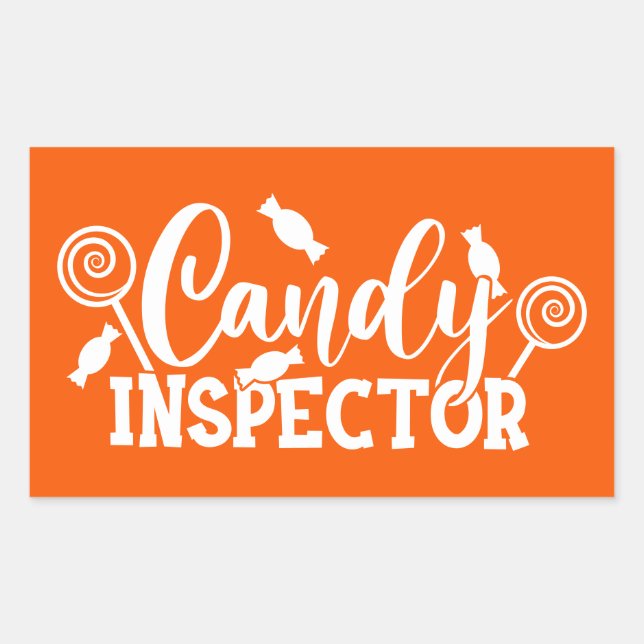 Halloween Candy Inspector Rectangular Sticker (Front)