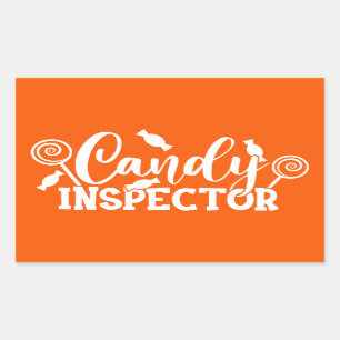 Halloween Candy Inspector Rectangular Sticker