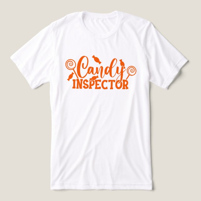 Halloween Candy Inspector Tri-Blend Shirt (Design Front)