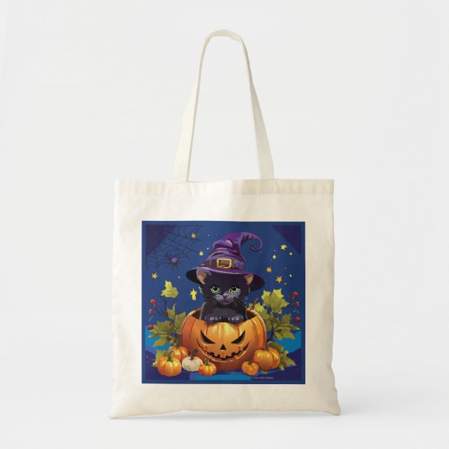 Halloween Candy Kitty Personalised Budget Tote (Front)
