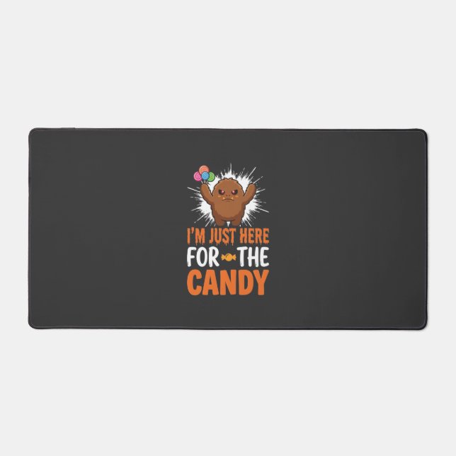 Halloween Candy Monster Quote Design Desk Mat (Front)