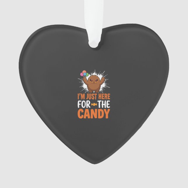 Halloween Candy Monster Quote Design Ornament (Front)