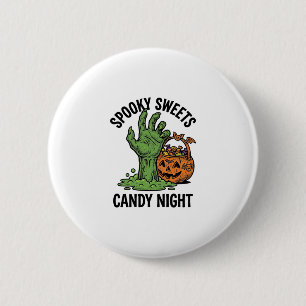 Halloween Candy Monster Vintage Spooky Treat Graph 6 Cm Round Badge