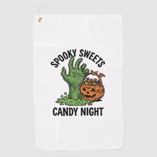 Halloween Candy Monster Vintage Spooky Treat Graph Golf Towel