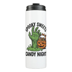 Halloween Candy Monster Vintage Spooky Treat Graph Thermal Tumbler