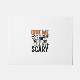 Halloween Candy or Call Me Scary Vintage Graphic_1 Doormat