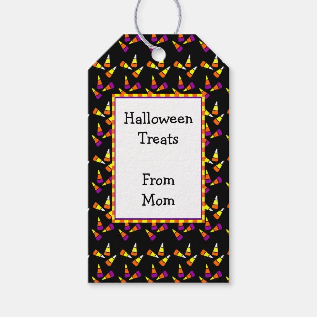 Halloween Candy Pattern Custom Gift Tag (Front)