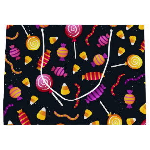 Halloween candy pattern large gift bag