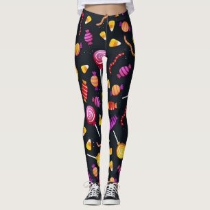Halloween candy pattern leggings