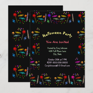 Halloween Candy Pattern Party Invitation