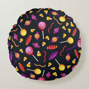 Halloween candy pattern round cushion