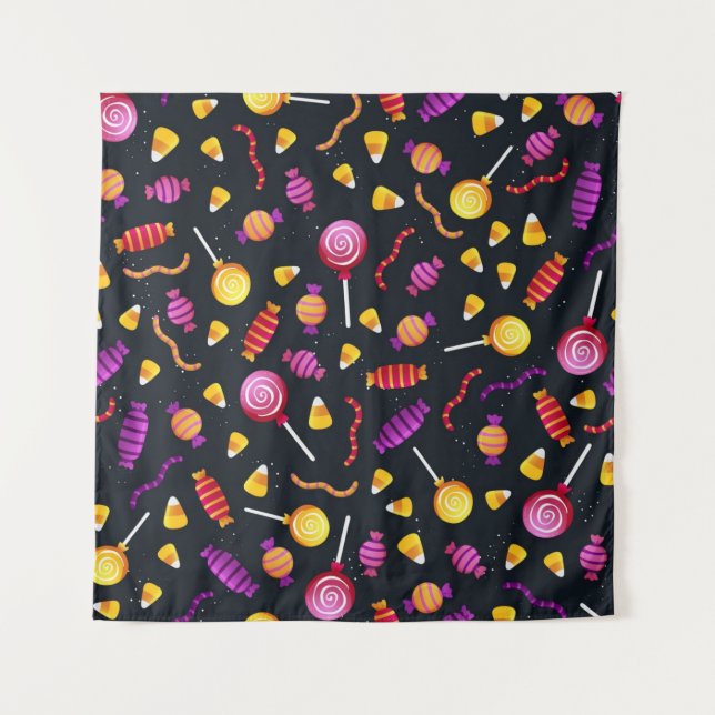 Halloween candy pattern tapestry (Front)