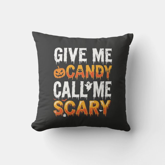 Halloween Candy Scary Ghost Design_1 Cushion (Front)