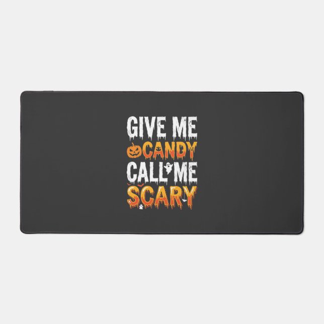 Halloween Candy Scary Ghost Design_1 Desk Mat (Front)
