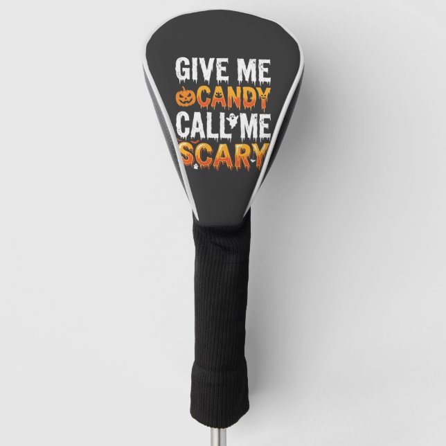 Halloween Candy Scary Ghost Design_1 Golf Head Cover (Front)