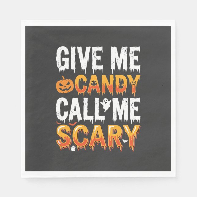 Halloween Candy Scary Ghost Design_1 Napkin (Front)