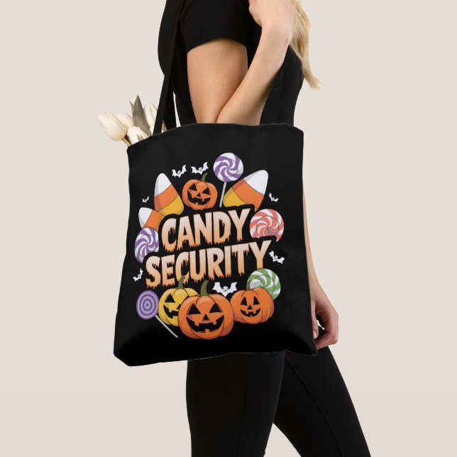 Halloween Candy Security Tote Bag (Close Up)