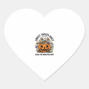 Halloween Candy Shirt Cute Monster Treat Design_1 Heart Sticker