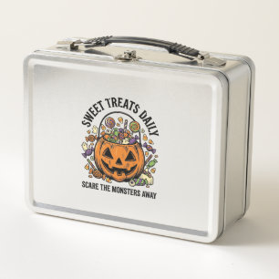 Halloween Candy Shirt Cute Monster Treat Design_1 Metal Lunch Box