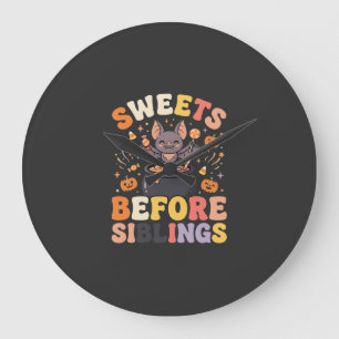 Halloween Candy Sibling Swap Large Clock