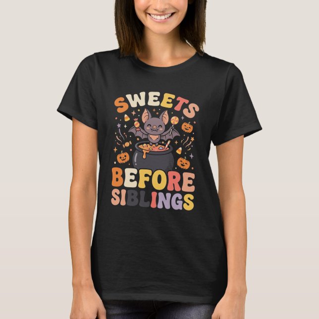 Halloween Candy Sibling Swap T-Shirt (Front)