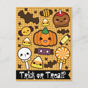 Halloween Candy Treats Postcard