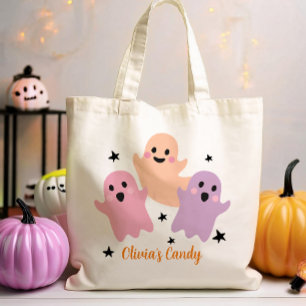 Halloween Candy Trick or Treat Personalised Girl Tote Bag