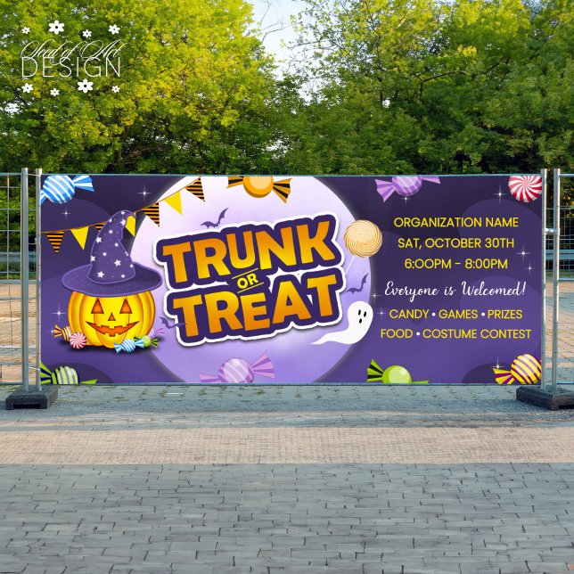 Halloween Candy Trunk or Treat Cute Pumpkin Banner (Creator Uploaded)
